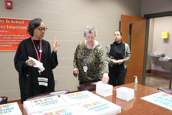 Staff gets doughnuts after the surprise