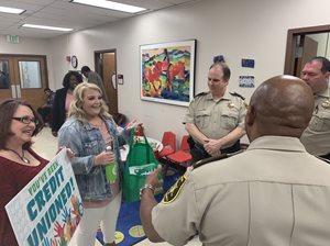 Mia Robinson and Hope Finley surprised school resource officers.